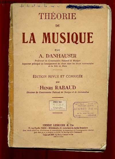 THEORIE DE LA MUSIQUE. by A. DANHAUSER.: Sheet Music