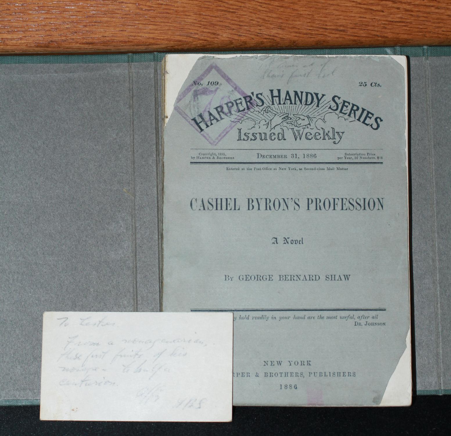 Cashel Bryon's Profession by Shaw, George Bernard: Very Good Soft cover ...