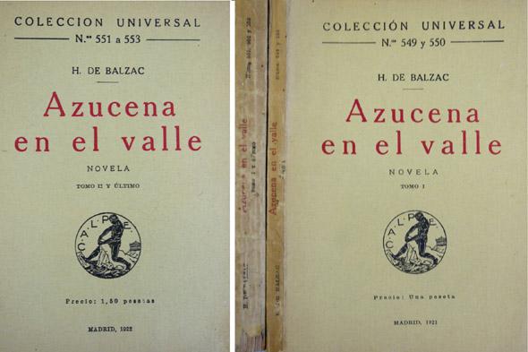 Azucena en el valle. Traducción de M. A. Bedoya. de BALZAC, Honoré de. |  Hesperia Libros