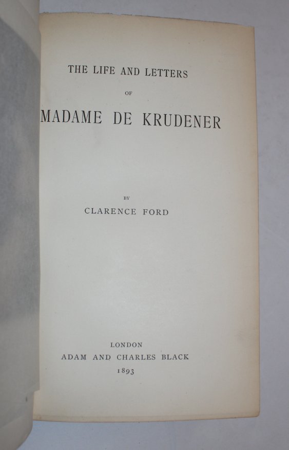 オンラインショップ Life and Clarence FORD, by Krudener. De Madame of Letters 輸入版カレンダー
