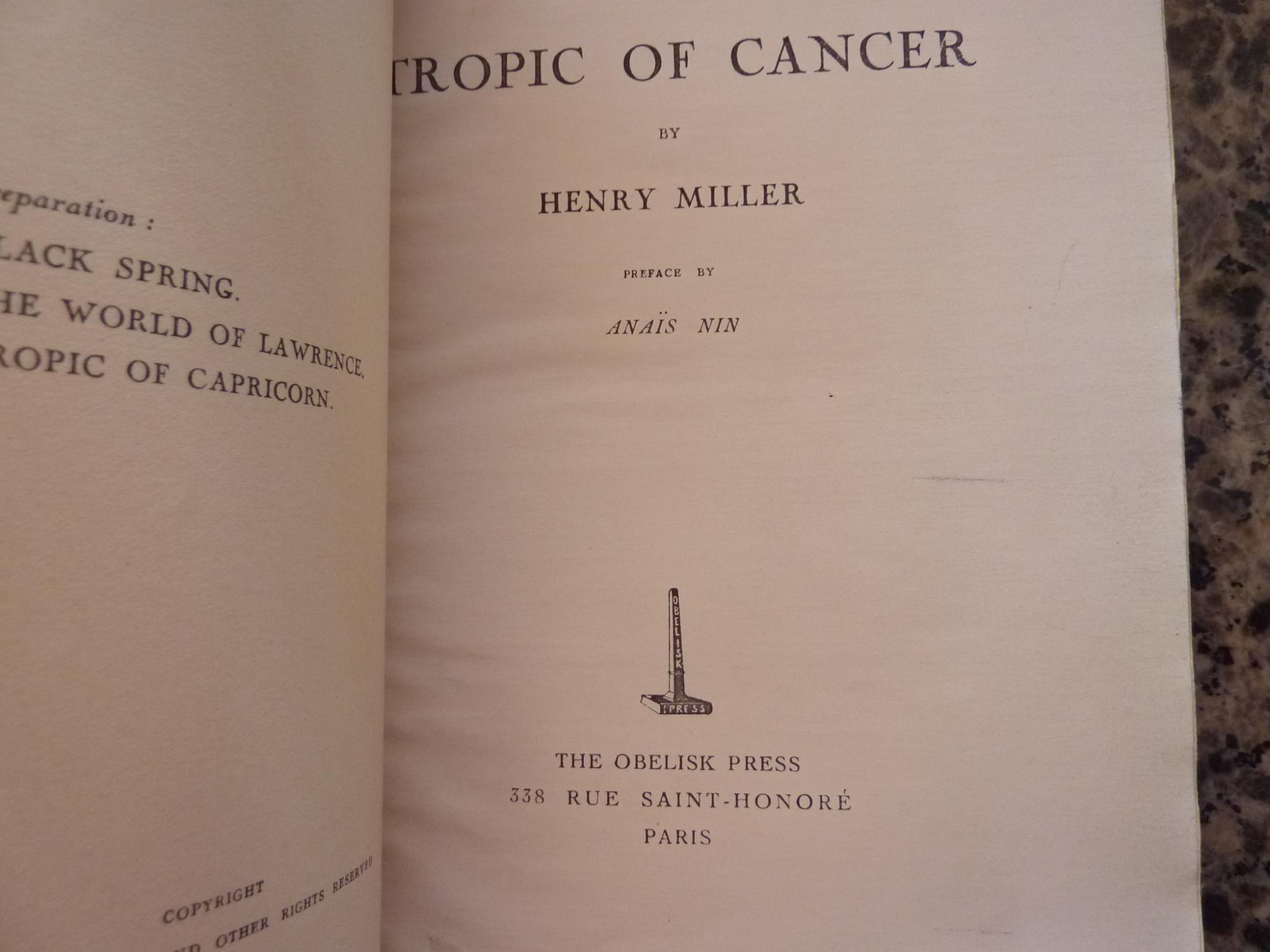 tropic of cancer by henry miller tropic of cancer by henry miller