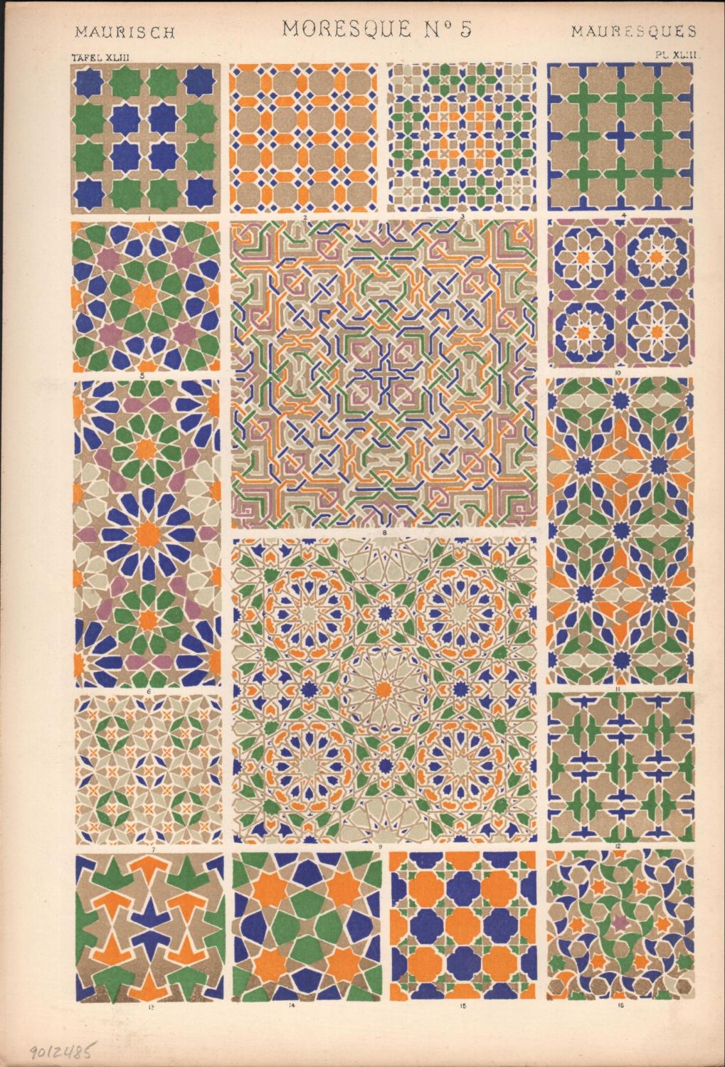 Moresque No. 5. (PRINT) (GRAMMAR OF ORNAMENT) Jones, Owen [ ]