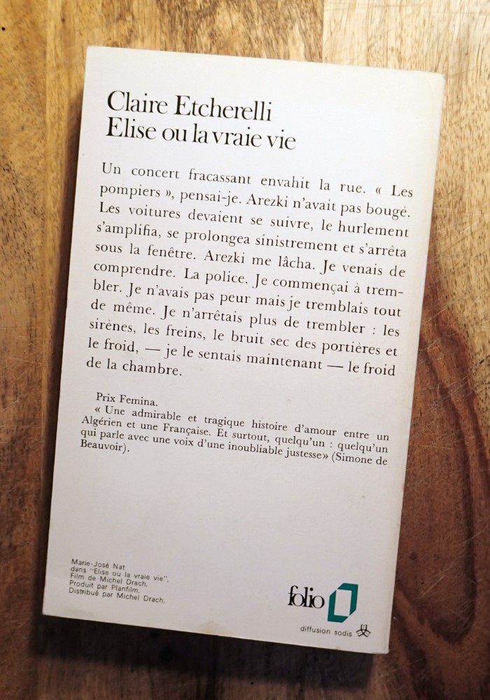 Elise Ou La Vraie Vie French Edition By Claire Etcherelli New Soft Cover 1967 First Edition 100pockets