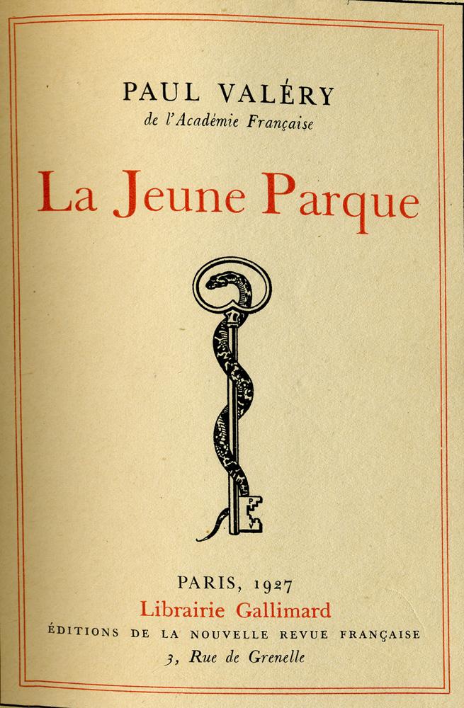 La Jeune Parque. by VALERY (Paul). (1927) Librairie Chretien