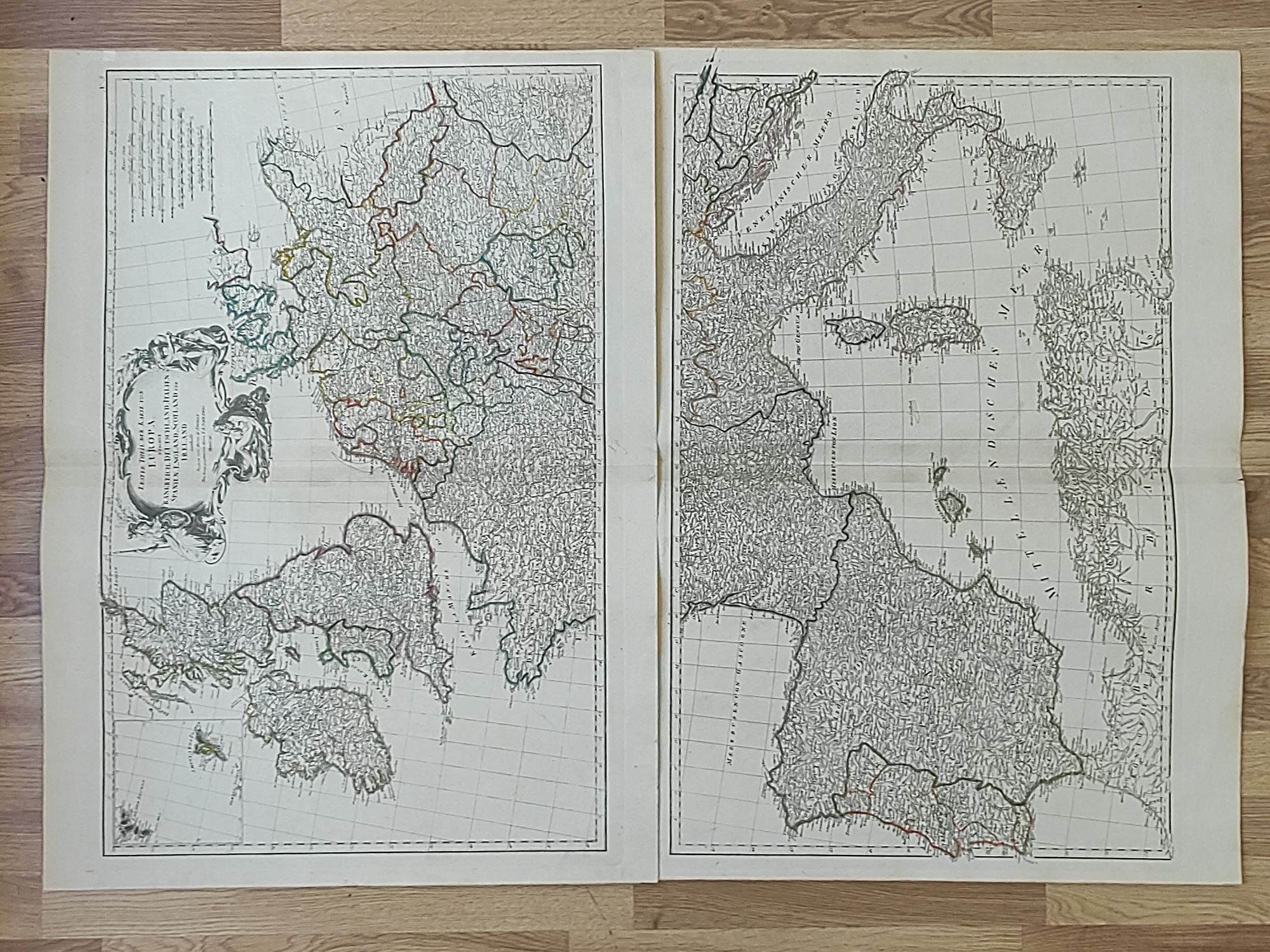 Erster Theil der Karte von Europa, welcher Frankreich, Deutschland, Italien, Spanien, England 