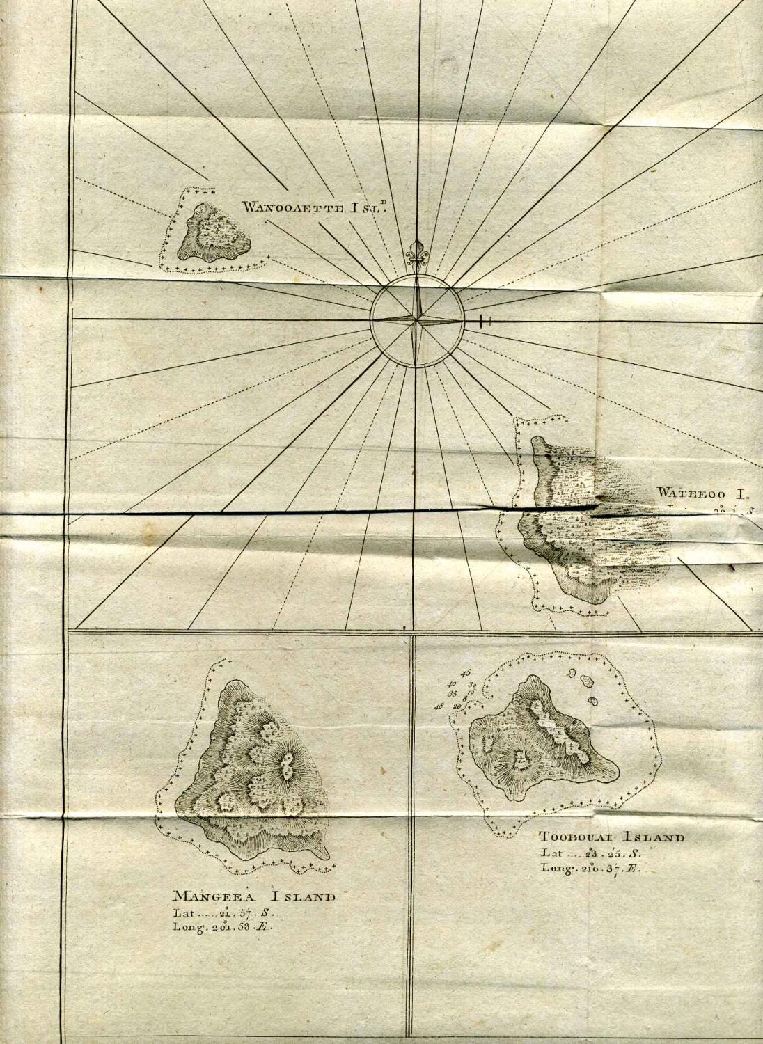 Wanooaette Isl., Wateeoo Is.; Mangeea Island; Toobouai Island. [MAP] Hogg, Alexander [Assez bon]