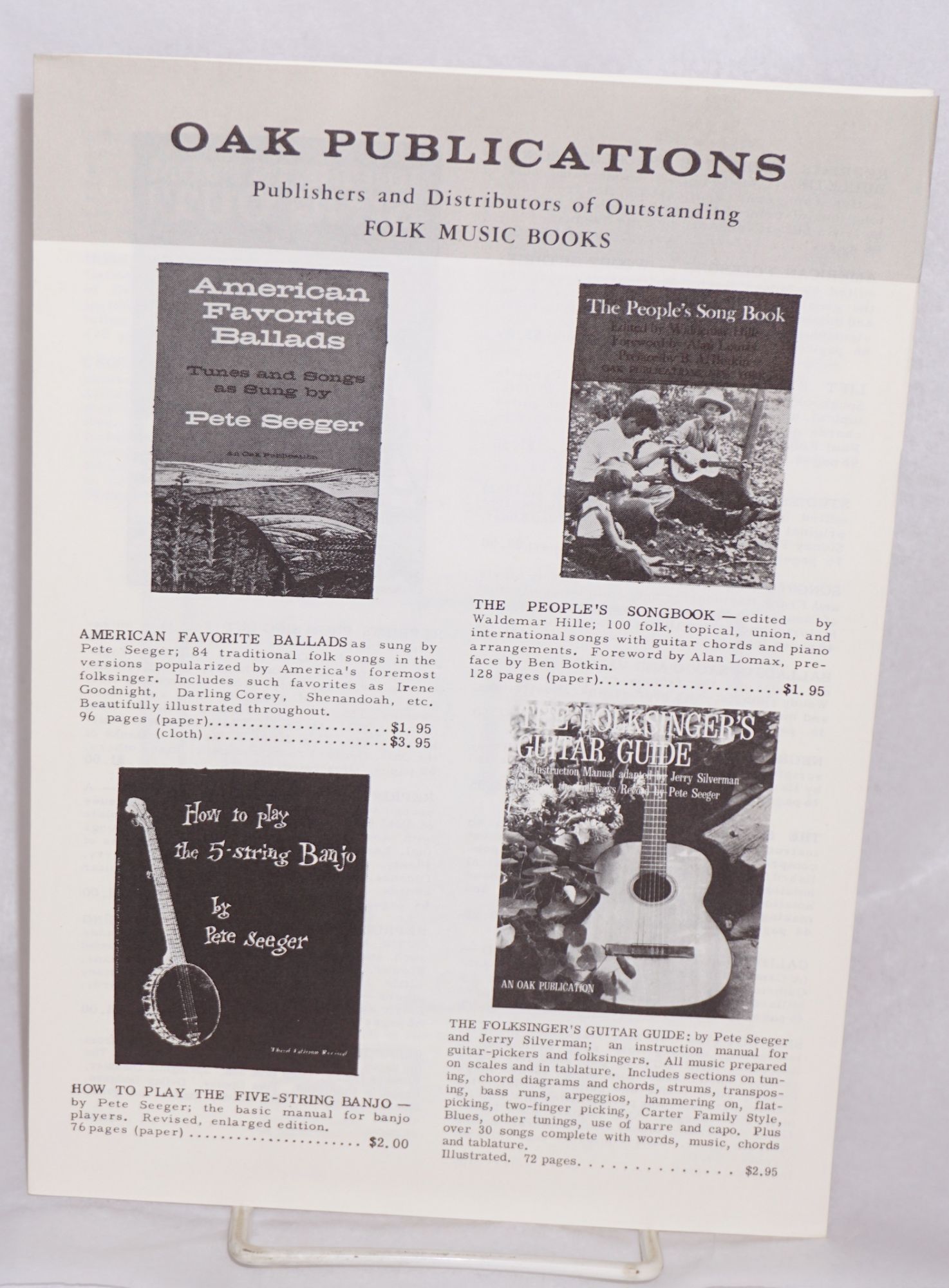 Oak Publications, publishers and distributors of outstanding folk music  books: (1963) | Bolerium Books Inc.