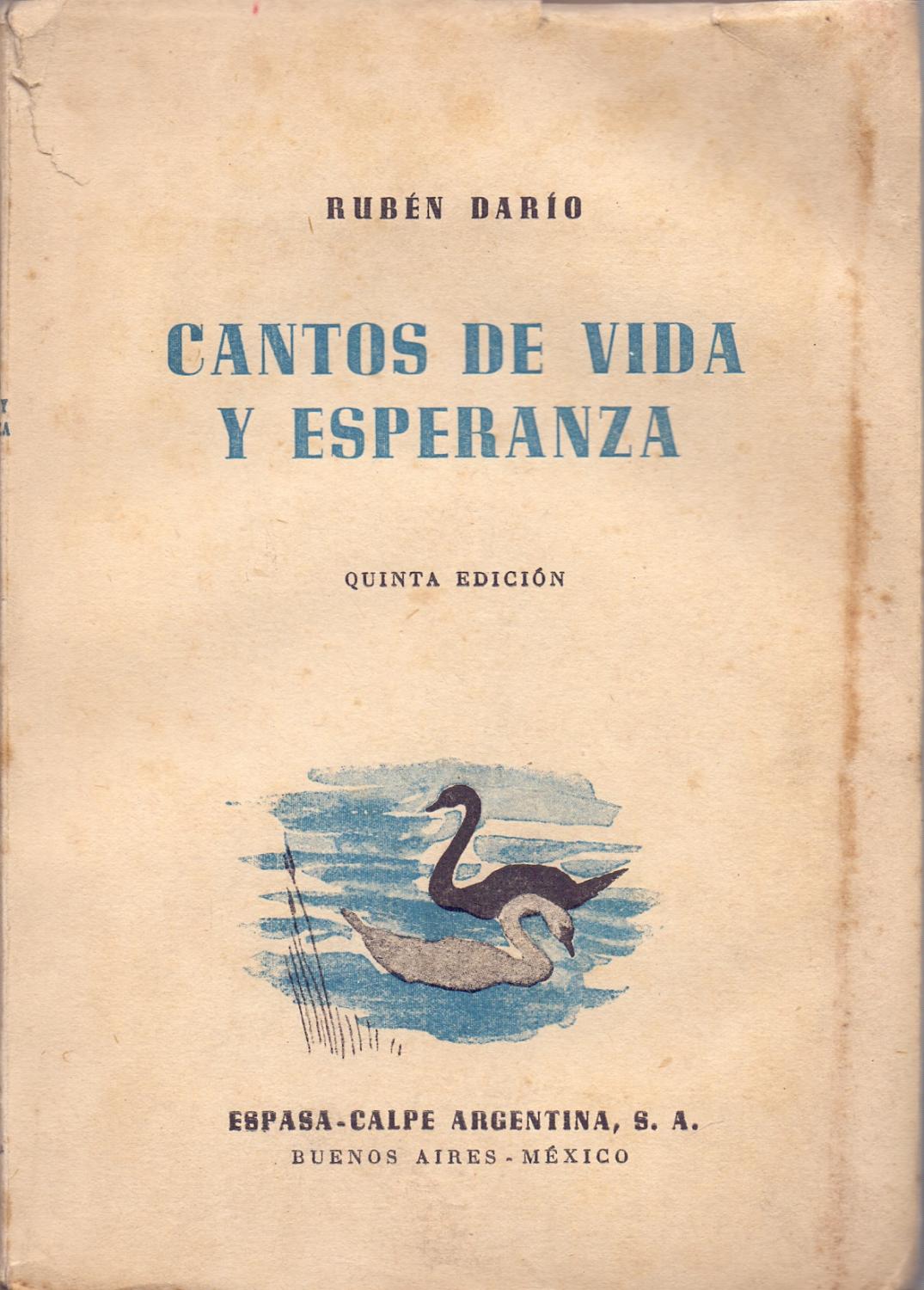 CANTOS DE VIDA Y ESPERANZA by Ruben Dario | Libreria 7 Soles