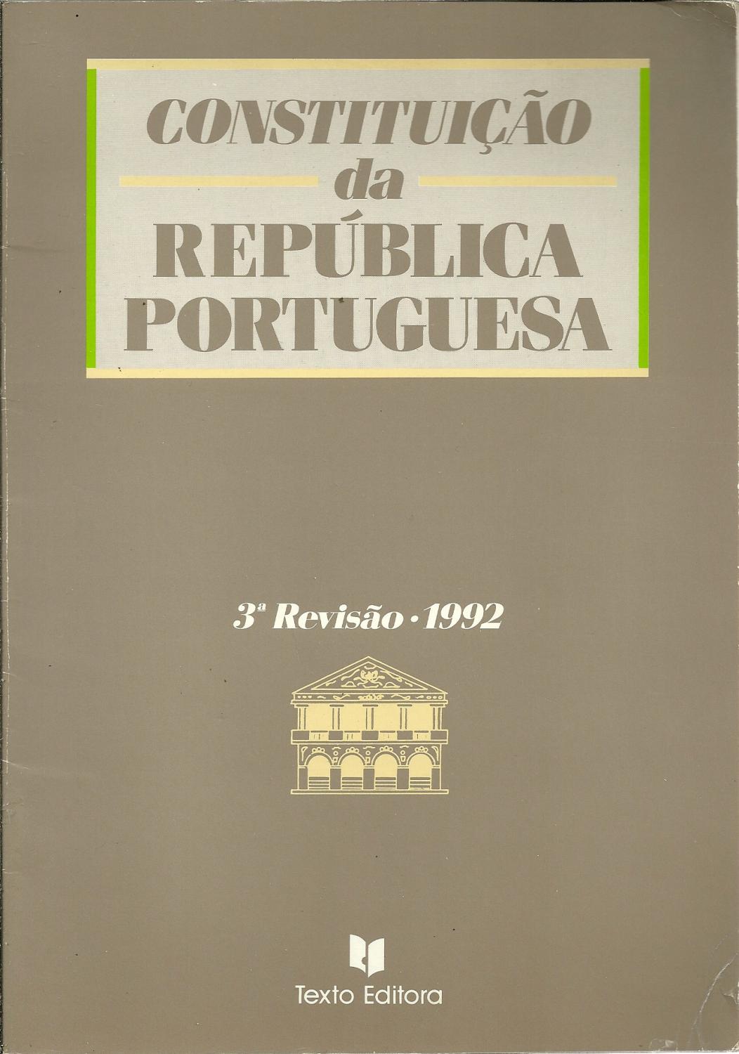 CONSTITUIÇÃO DA REPÚBLICA PORTUGUESA. 3ª Revisão