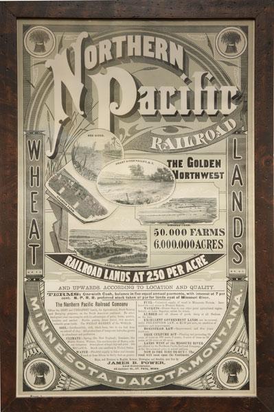 22" X 14" BROADSIDE. NORTHERN PACIFIC RAILROAD. THE GOLDEN NORTHWEST ...