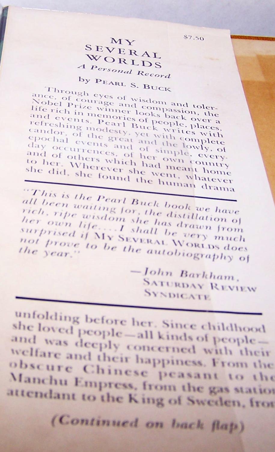 My Several Worlds- A Personal Record - FLAT SIGNED by PEARL S. BUCK by ...