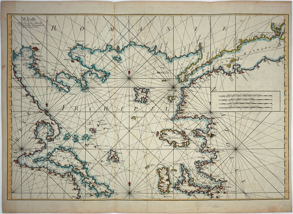 [Carte de la Mer Mediterranee en Douze Feuilles:] XIIe Feuille. Avec Privilege du Roy a Marseille, Chez Joseph Roux Hydrographe du Roy sur la Porte S