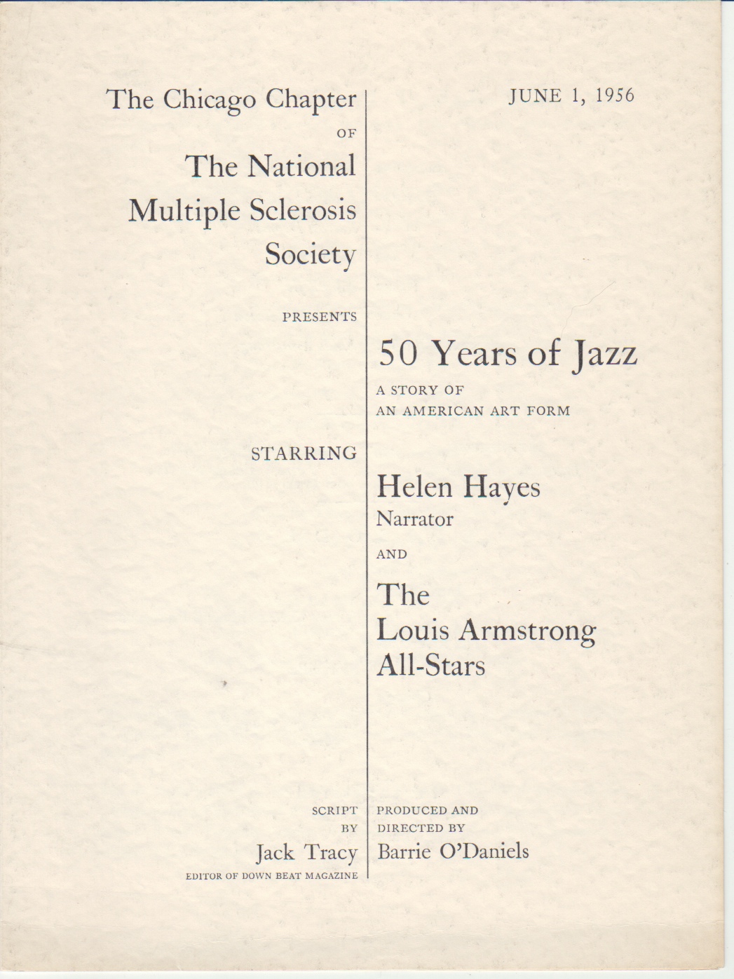 50 Years Of Jazz [concert Program] by Armstrong, Louis: Paperback