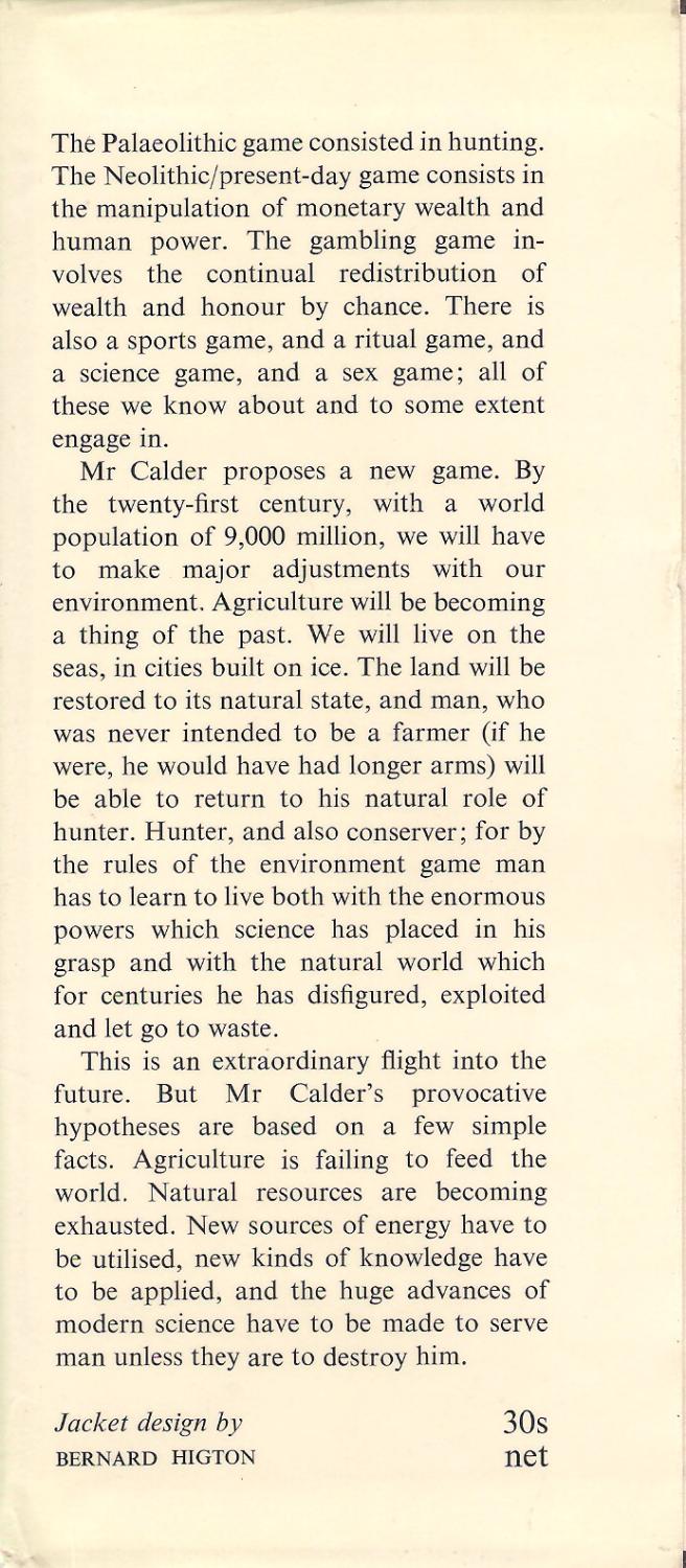 The Environment Game by Calder, Nigel Very Good Hardcover (1967) 1st Edition Michael Moons