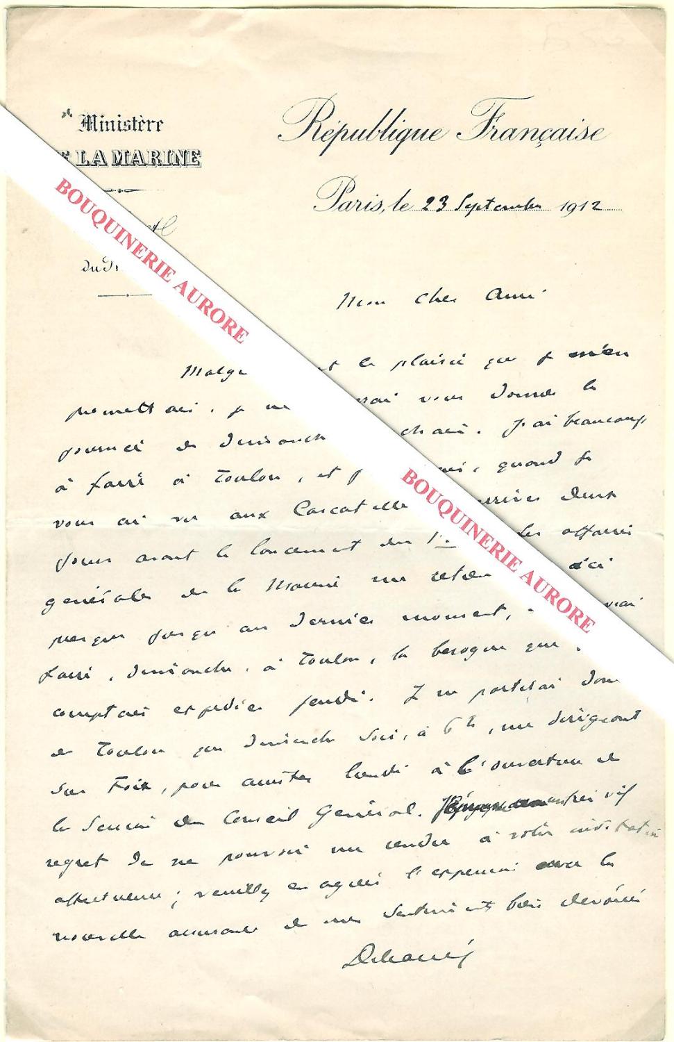 Lettre Autographe Signée Lefebvre De Caumartin 1796 - Manuscrit Historique Au Ministre Des Finances