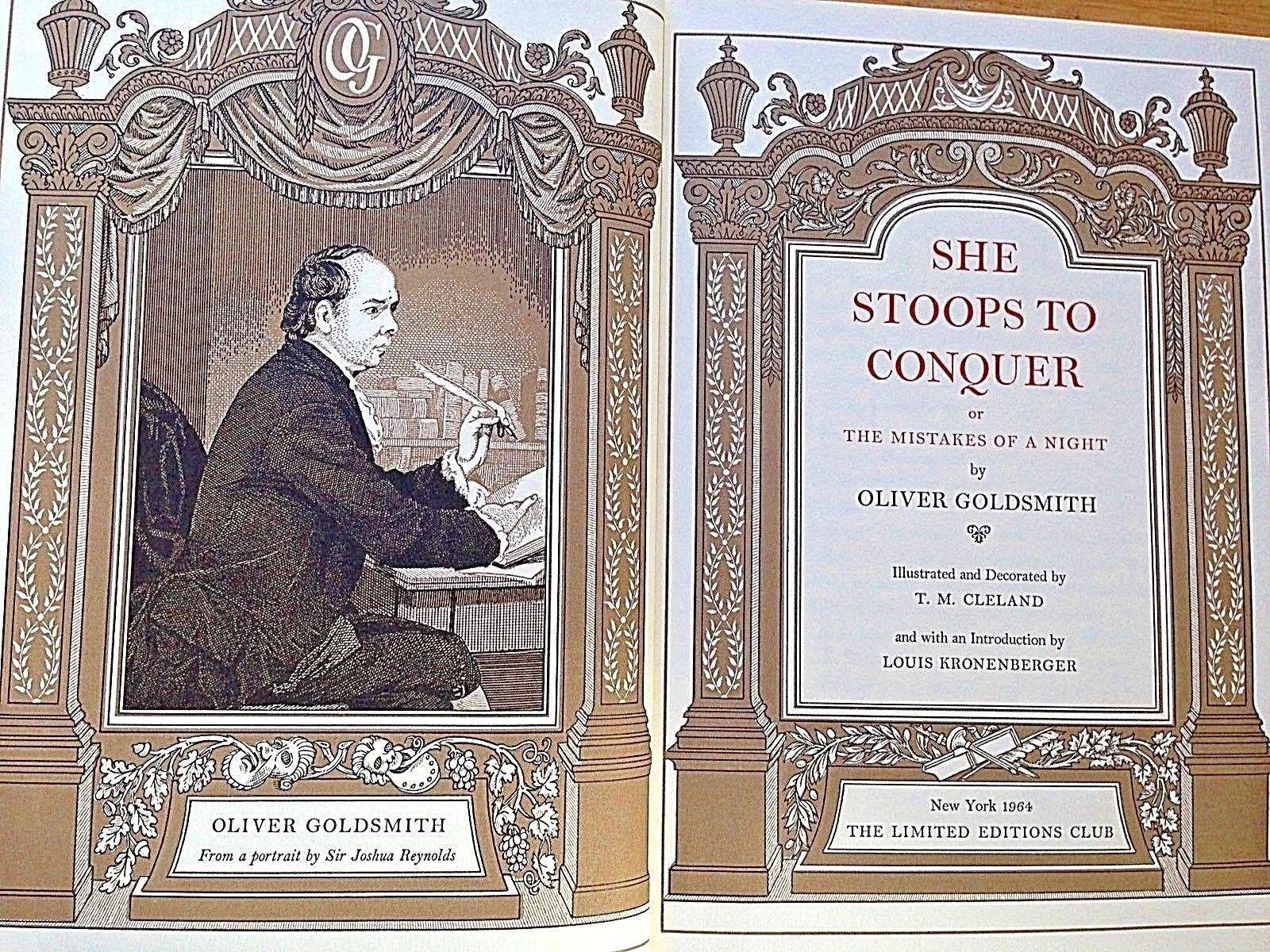 SHE STOOPS TO CONQUER OR THE MISTAKES OF A NIGHT by GOLDSMITH, Oliver ...