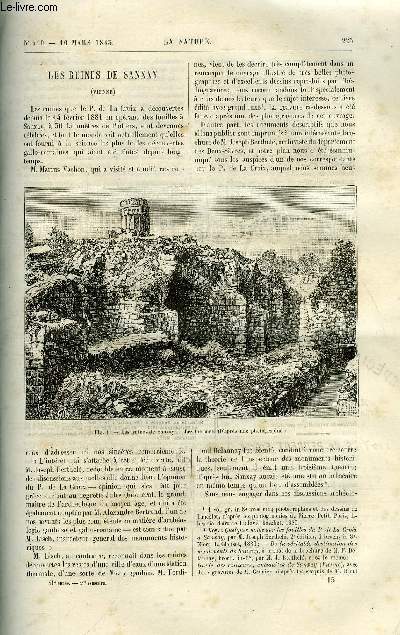 La nature n° 510 - Les ruines de Sanxay, Les moulins de marée par C. de T, Chauffage économique au moyen des combustibles pulvérulents par G. Richou,