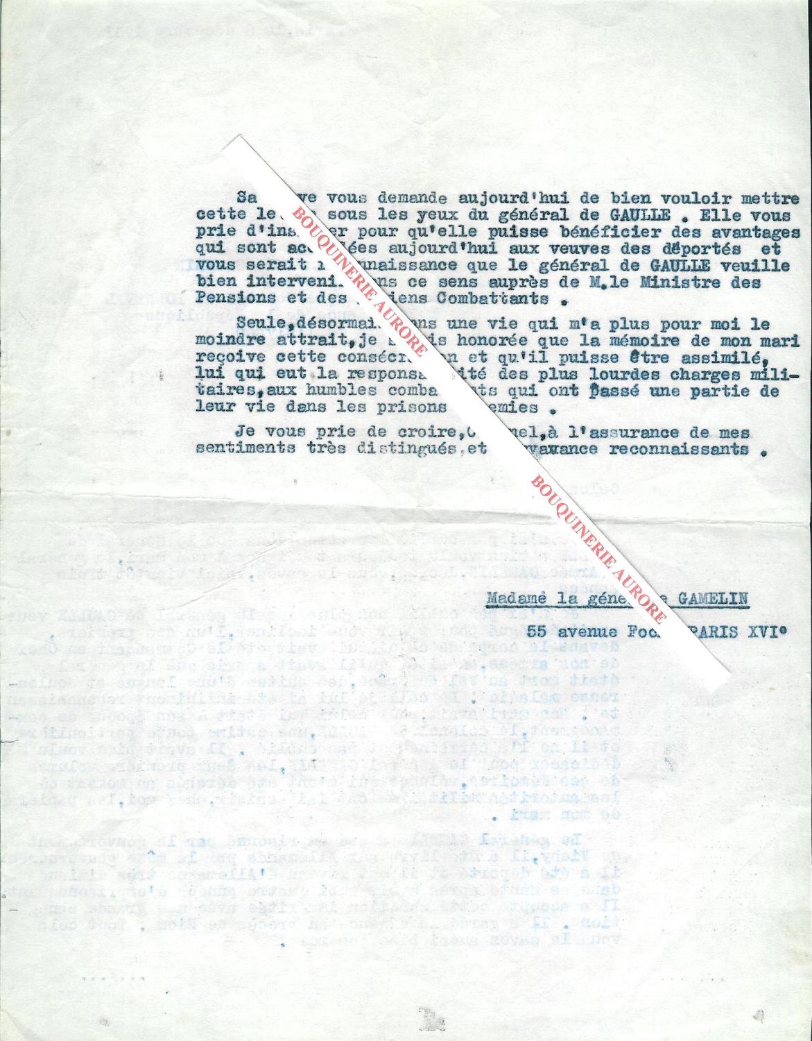 lettre au général x