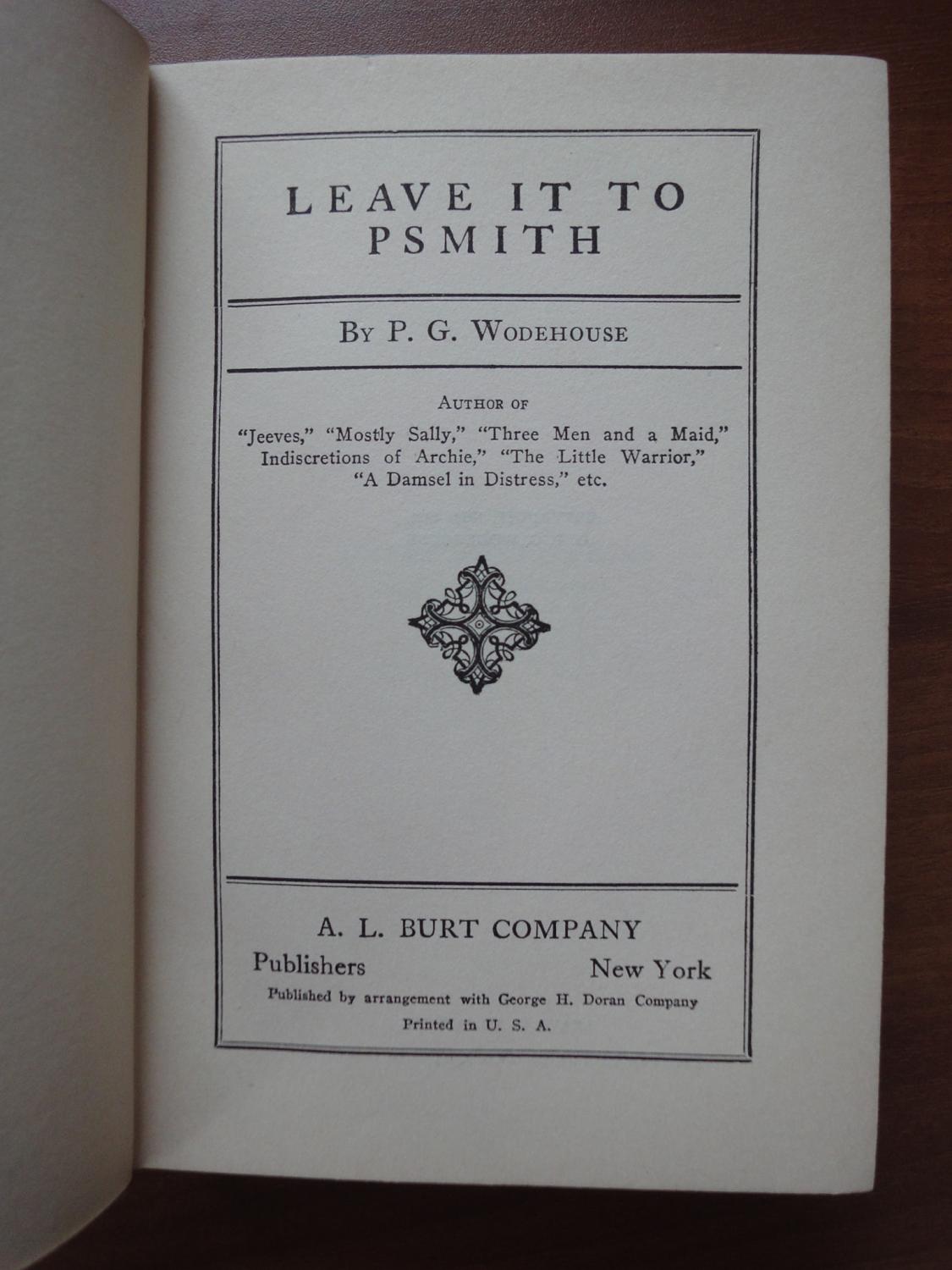 Leave It to Psmith by P.G. Wodehouse