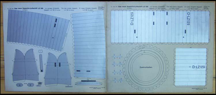 Das neue Zeppelin-Luftschiff LZ 129. Bastelbogen Nr. 758-763. von