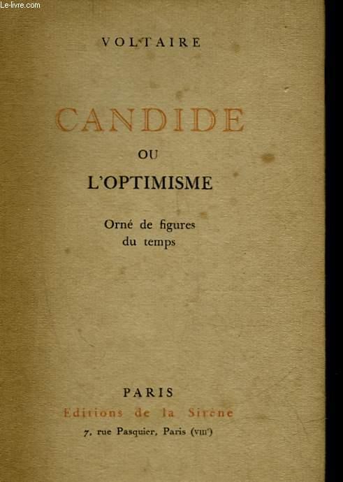 CANDIDE OU L'OPTIMISME par VOLTAIRE: bon Couverture souple (1913