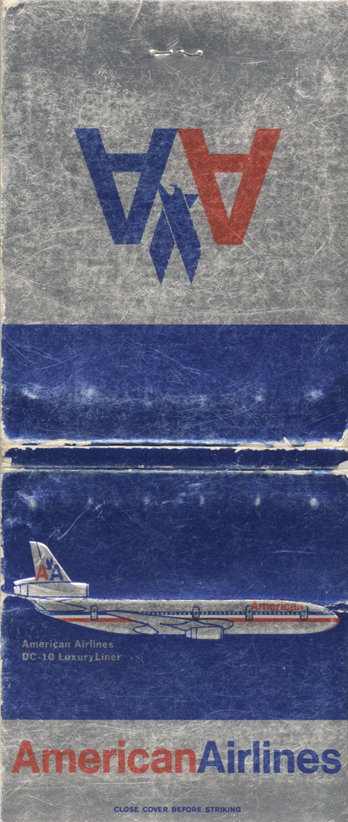 Matchbook from American Airlines CD10 Luxury Liner (1975