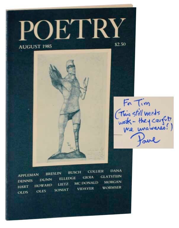 Poetry Volume CXLVI Number 5 August 1985 (Signed) by PARISI, Joseph ...