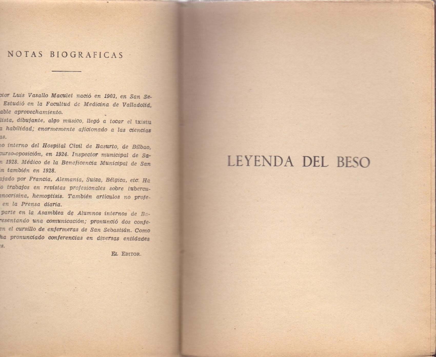 LEYENDA DEL BESO (CONFERENCIA PRONUNCIADA EN EL CIRCULO CULTURAL