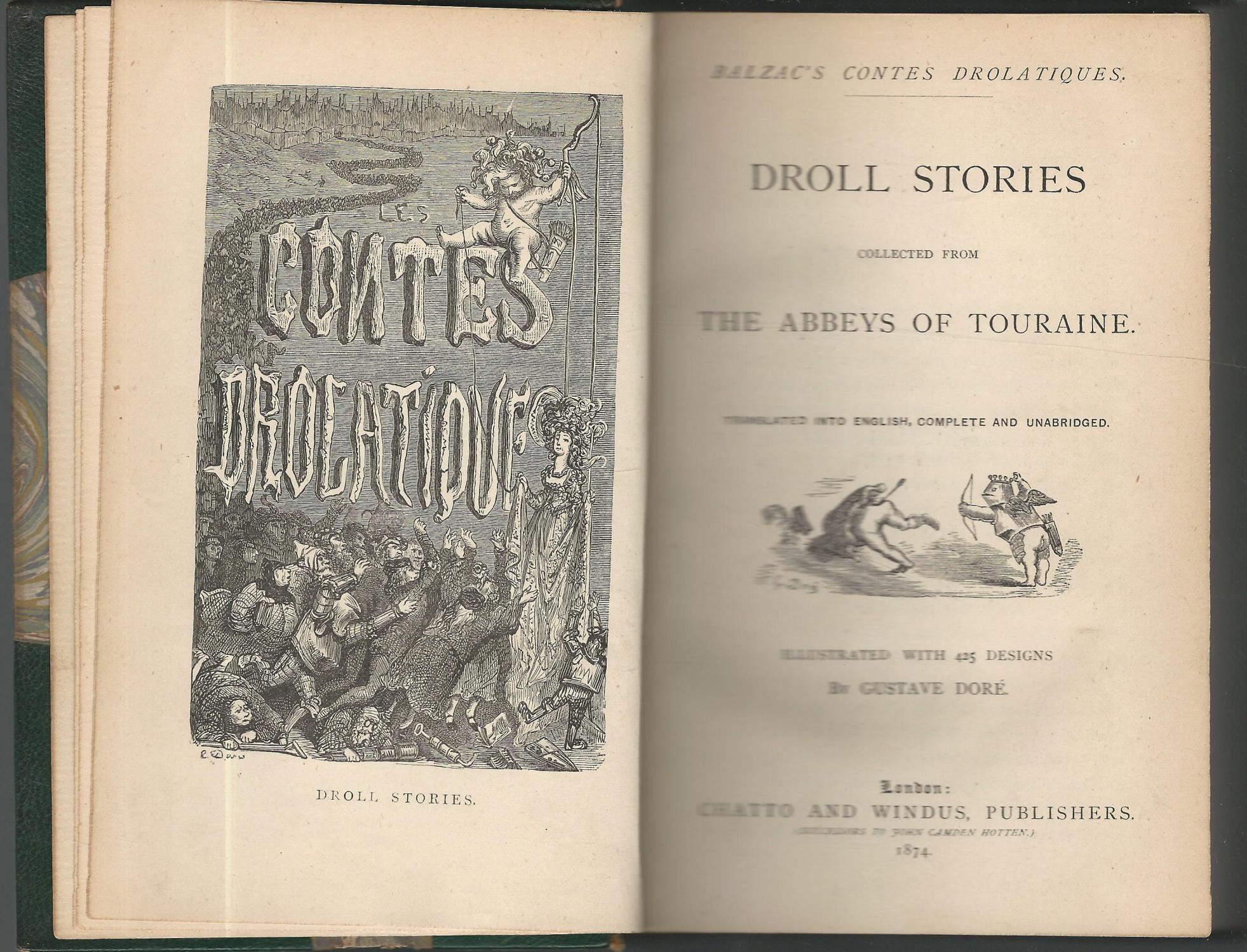 Droll Stories de Balzac, Honore de Very Good Leather Binding (1874