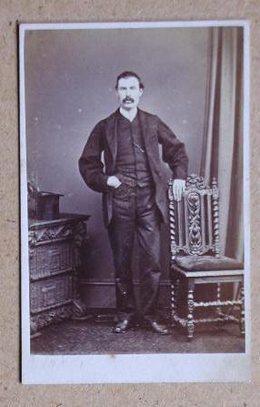 Carte De Visite Photograph: Portrait of a Man Standing Beside a Chair ...