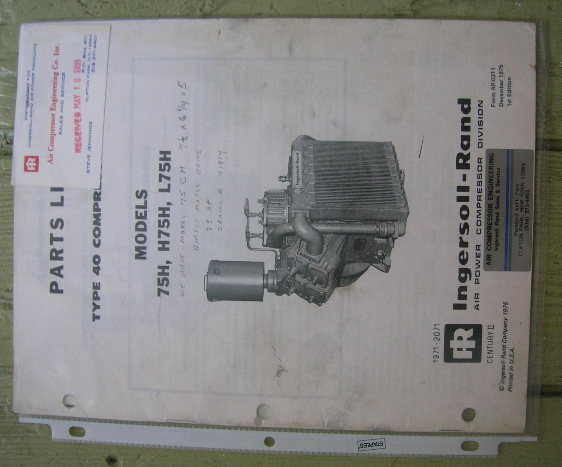 Ingersoll rand compressor parts diagram