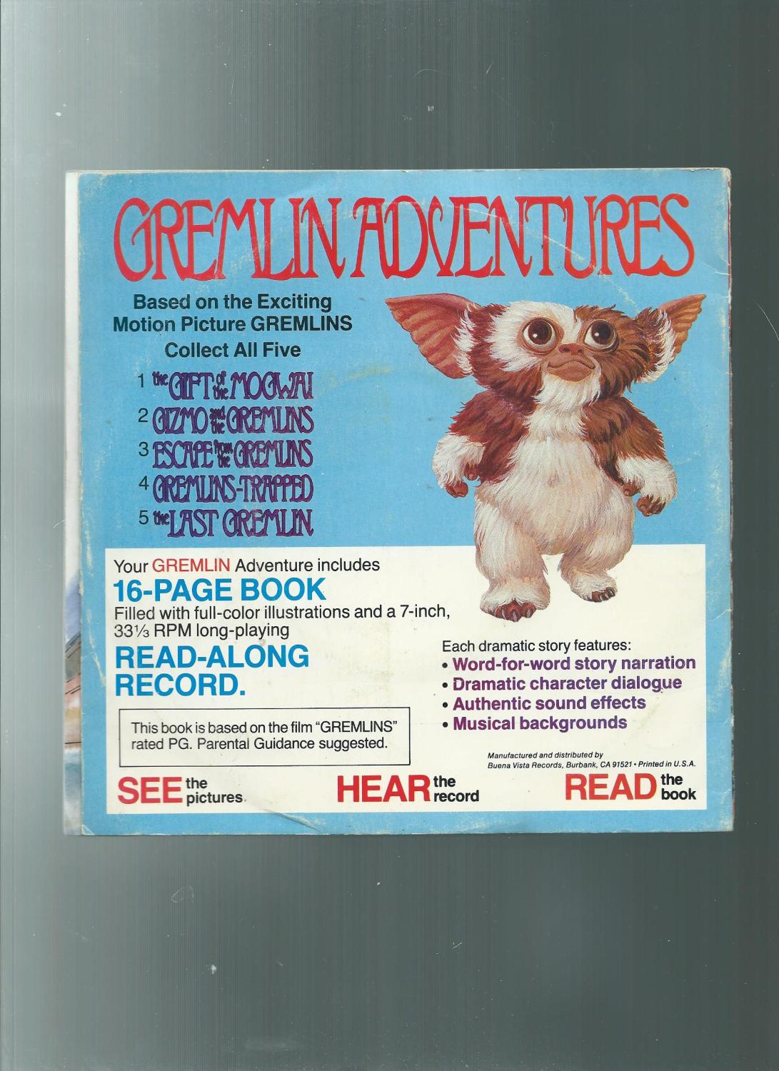STORY 2 Book & Record #4042H  SEALED Details about   Disney Buena Vista GIZMO AND THE GREMLINS 