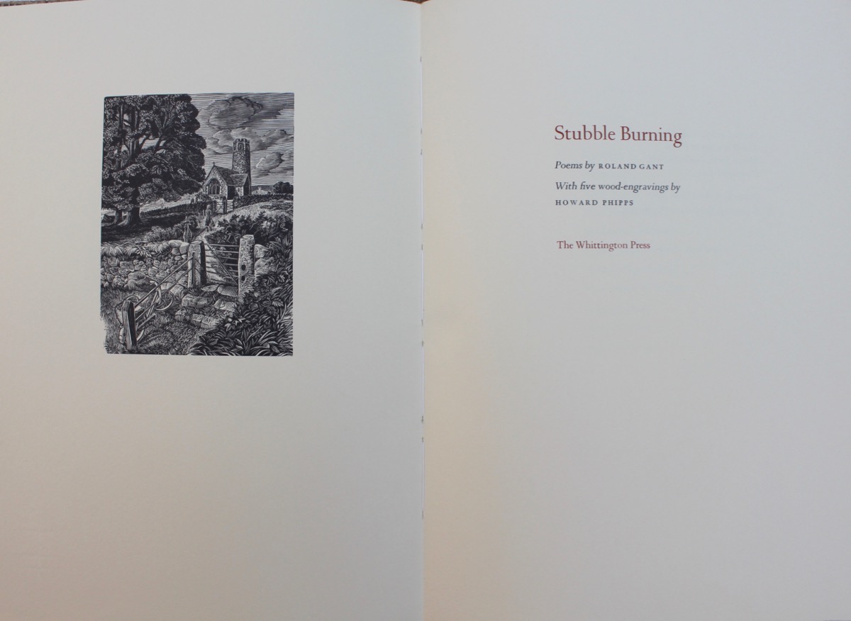 Stubble Burning. Poems. With five woodengravings by Howard Phipps. by