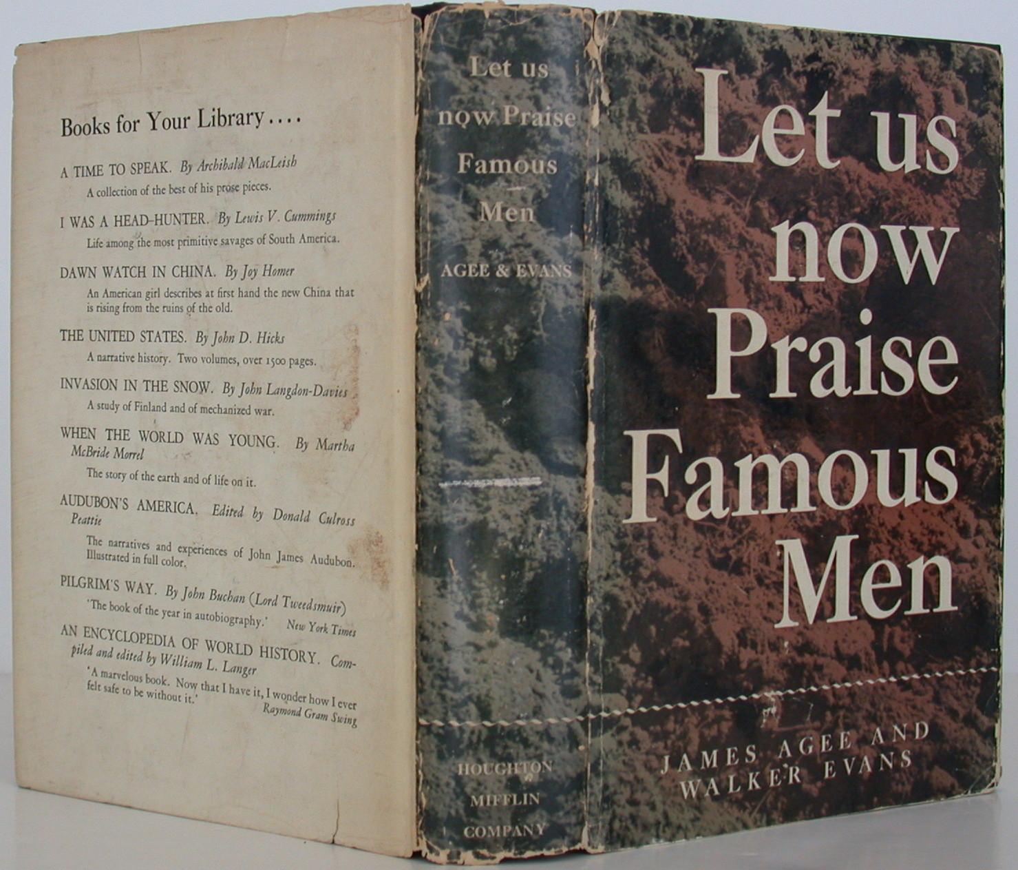 Let Us Now Praise Famous Men by Agee, James; Evans, Walker Near Fine
