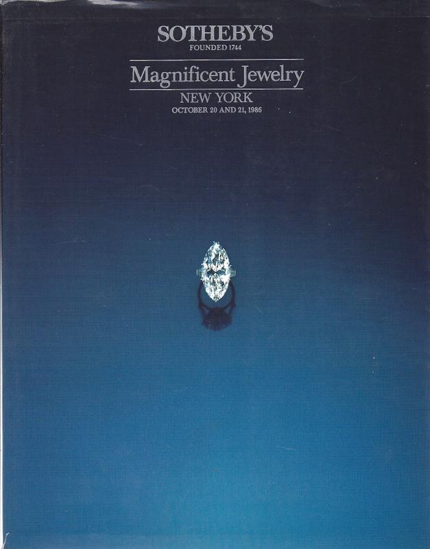 Sotheby's New York Important Jewelery October 20 & 21 1986 SALE 5499. Block, John D. et al. [ ] [Softcover]
