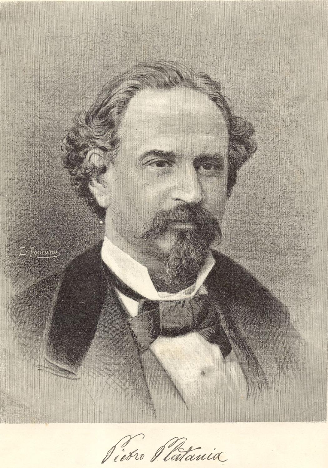 Fotolitografia originale raffigurante il musicista Pietro Platania