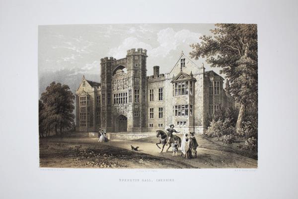 Fine Original Lithotint Illustration Of Brereton Hall Cheshire By W L Walton Published By Chapman And Hall And Dated 1843 1881 Von Original Single Lithotint Illustration From The Baronial Halls And Picturesque Edifices
