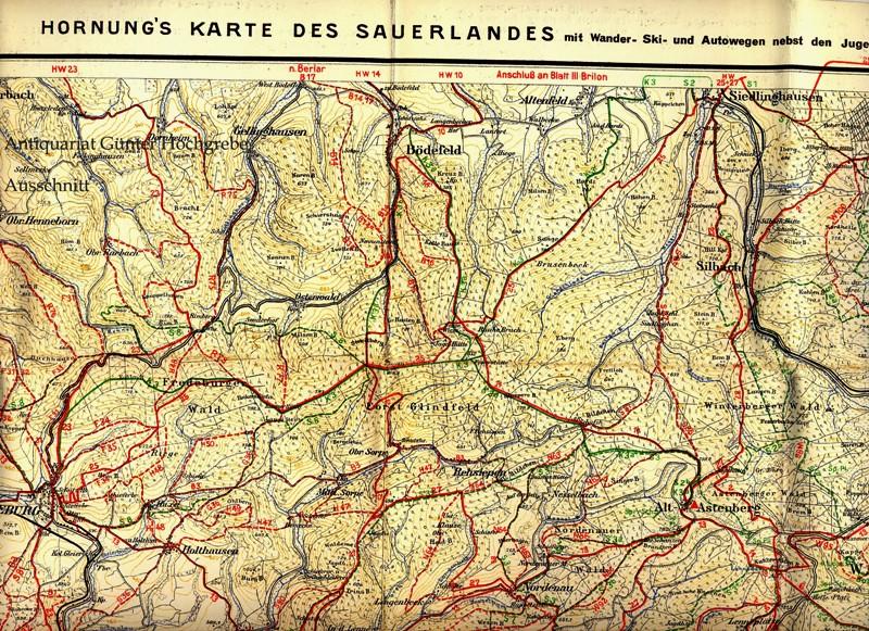 Winterberg. Hornungs Sauerland-Karte, Blatt 7.: Namenszug im