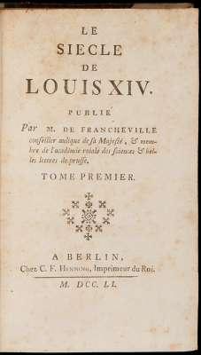 Le siècle de Louis XIV : Pub. par M. de