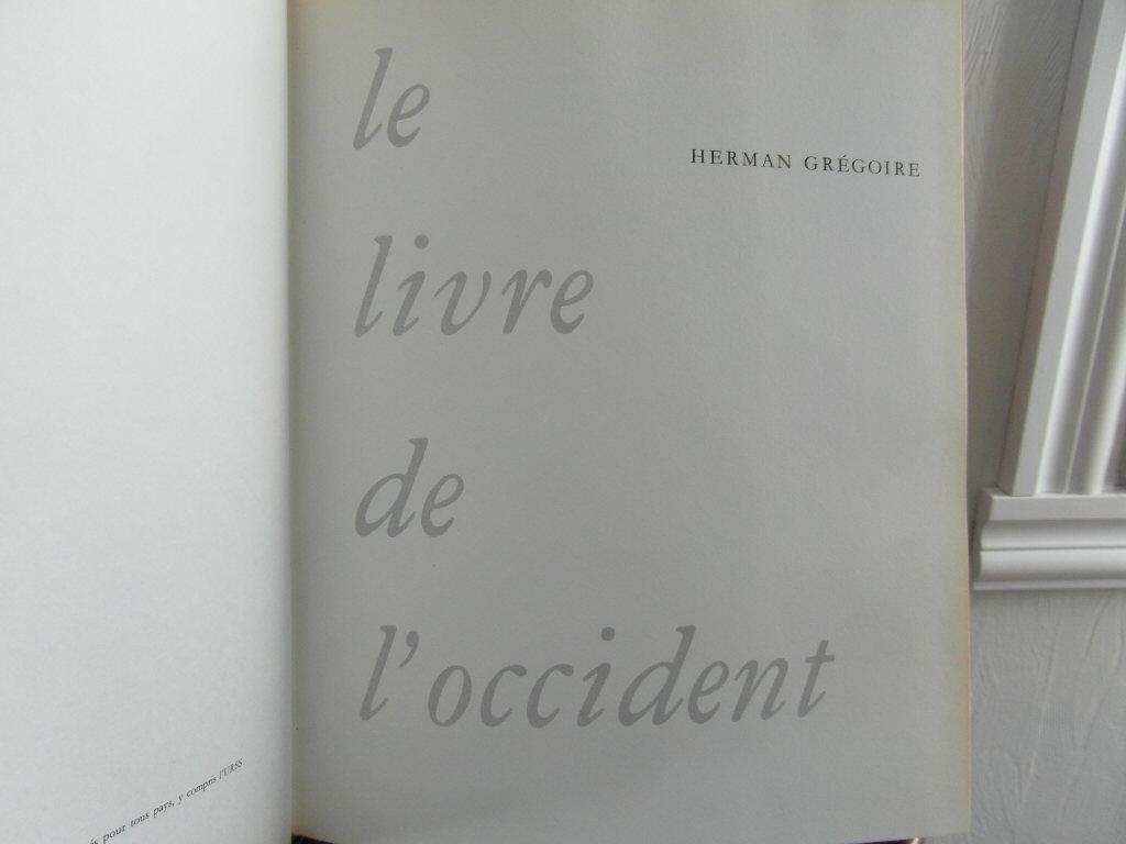 Le livre de l'occident 4 volumes by Grégoire Herman: Very Good ...
