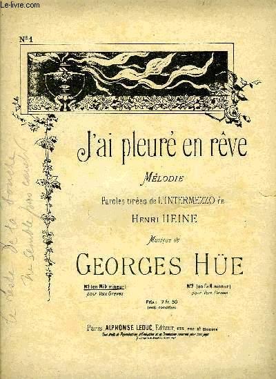 J'AI PLEURE EN REVE by HUE Georges: (1933) Sheet Music | Le-Livre