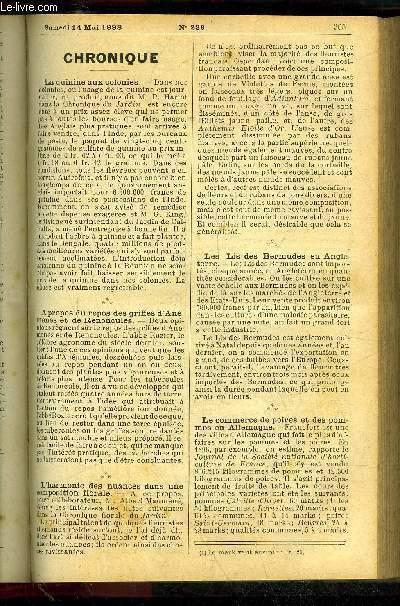 LE PETIT JARDIN ILLUSTRE N° 236 - Les fleurs pour bouquets, par M. S. Mottet;La culture des Nepenthes, par M. Jules Rudolph ;La culture de la Scorson