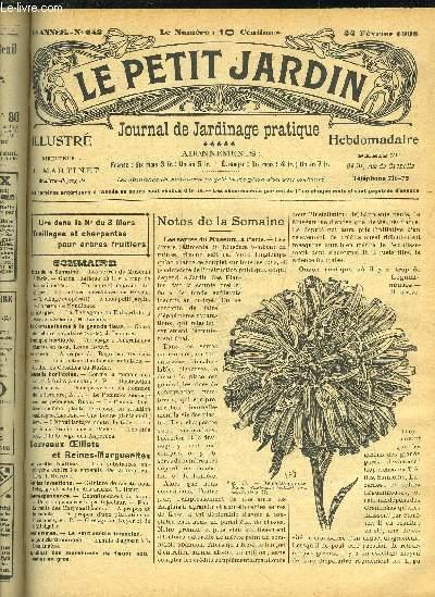 LE PETIT JARDIN ILLUSTRE N° 642 - Notes de ta Semaine. — Les serres du Muséum f à Paris. — Gazon rustique où il y a trop de | Légumineuses. — Un nouv
