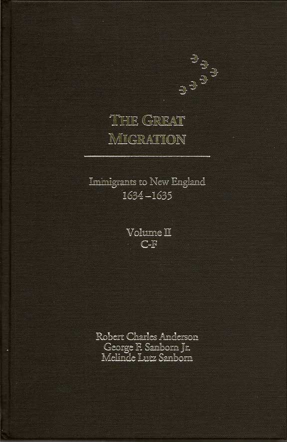 The Great Migration: Immigrants To New England 1634 - 1635