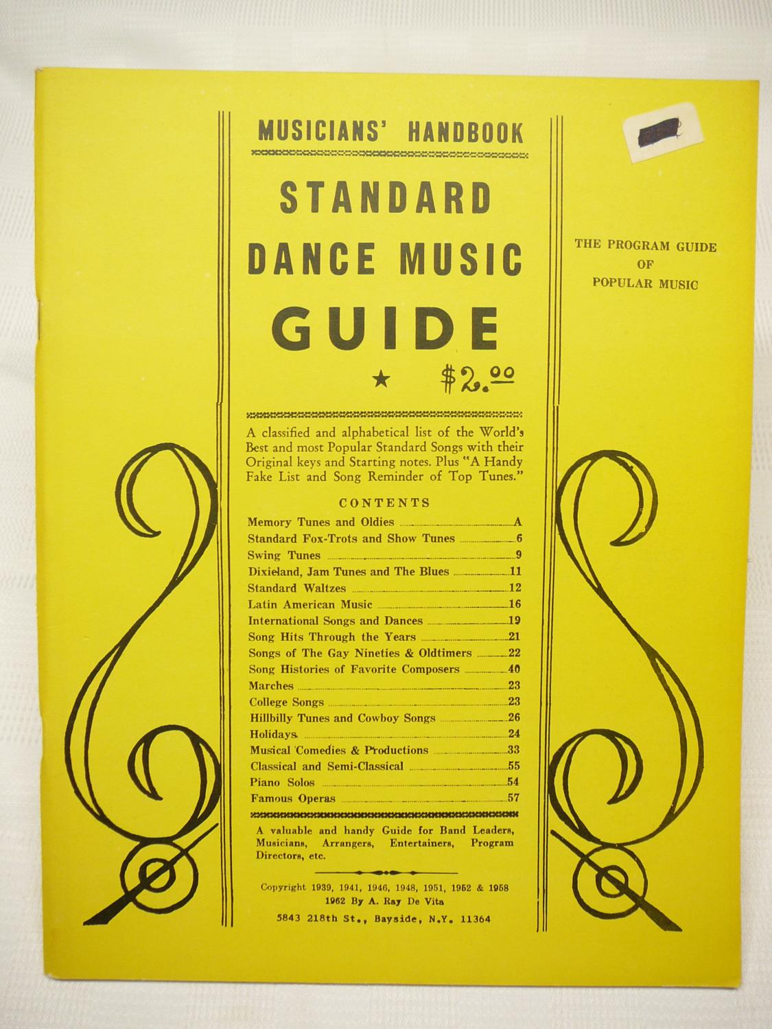 Standard Dance Music Guide A Classified and Alphabetical List of the