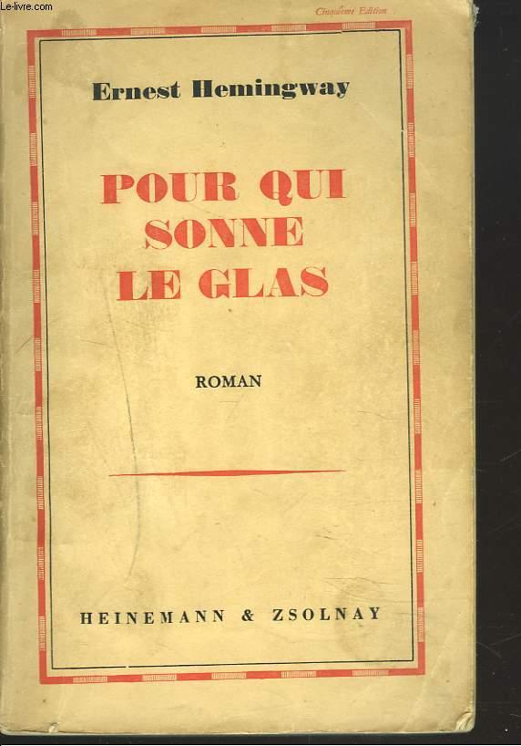 POUR QUI SONNE LE GLAS by ERNEST HEMINGWAY bon Couverture
