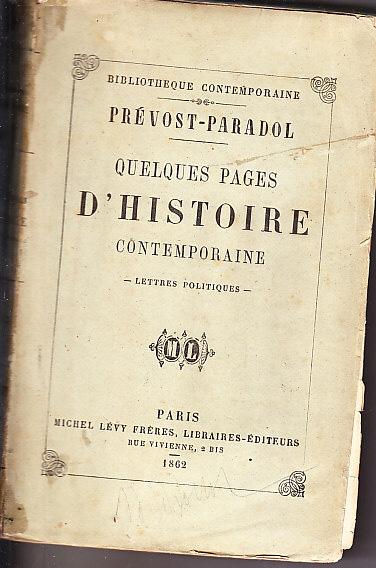 QUELQUES PAGES D HISTOIRE CONTEMPORAINE - LETTRES POLITIQUES PUBLIEES ...