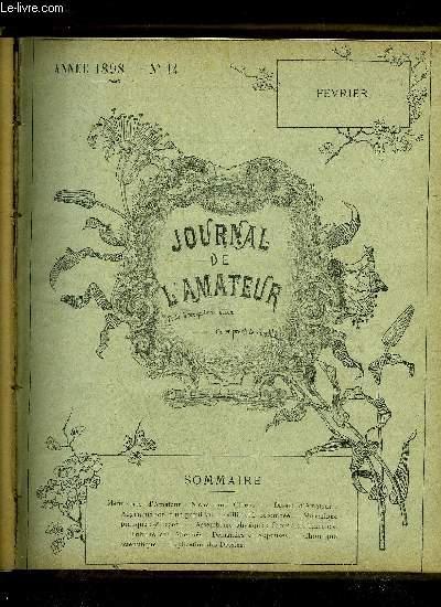 JOURNAL DE L'AMATEUR N° 14 - Menuiserie d’Amateur : Niche pour Chiens. — Dessin d’Amateur : Augmentation d’un profil sur la saillie et la retombée. —