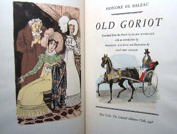 OLD GORIOT by BALZAC, Honore de: Hardcover (1948) Signed by Author(s ...