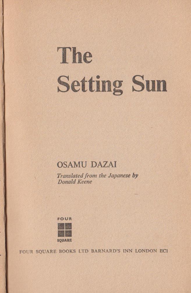 the setting sun osamu dazai